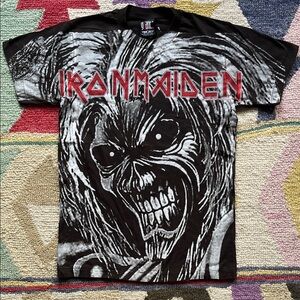 DEADSTOCK 1989 Iron Maiden All over Graphic T-shirt GIANT TEE JAYS RARE